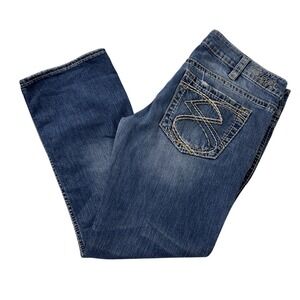 Silver Jeans Frances Capri Women W30 Blue‎ Denim Stretch Medium Wash L1268SVP356